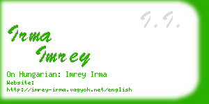 irma imrey business card